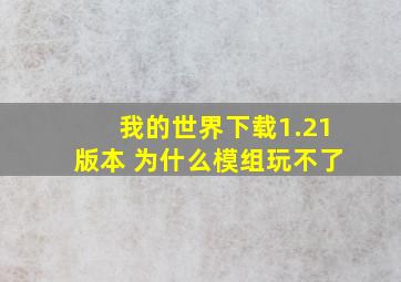 我的世界下载1.21版本 为什么模组玩不了